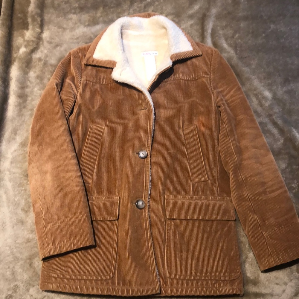 Corduroy fleece coat